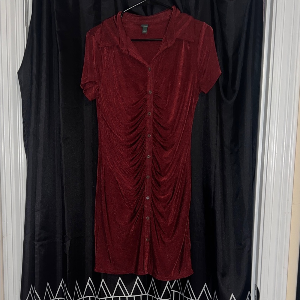 Red Button Up Dress